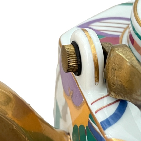 90s Sigma the Tastesetter Limelight Porcelain Tea Coffee Pot & Warmer Set w/ Lid - Picture 4 of 15